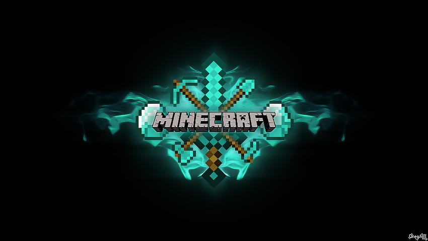 Minecraft-Logo auf Hund .dog, Minecraft-Neon HD-Hintergrundbild