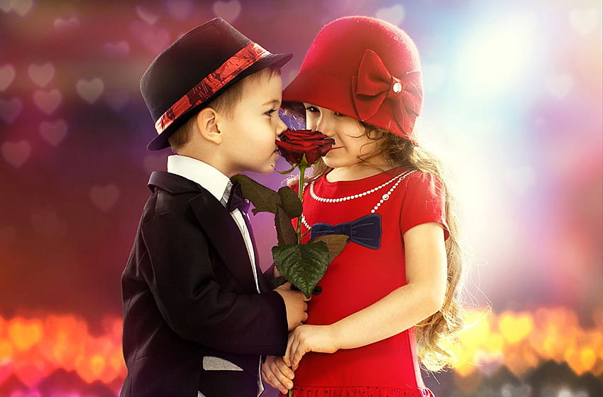Little girls Boys Couples in love child 2 Hat Roses Dress, small boy HD  wallpaper | Pxfuel