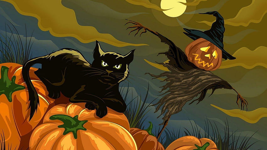 HD wallpaper Halloween Cats Bats black cat creative and graphics   Wallpaper Flare