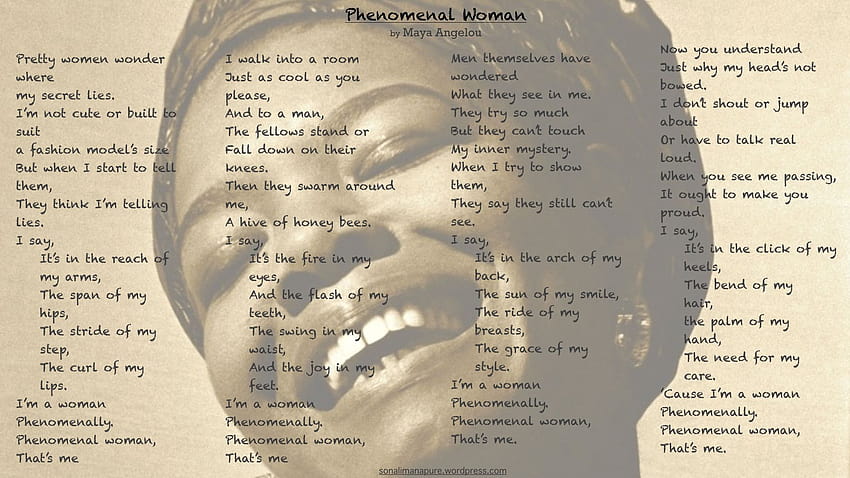 Phenomenal Woman' by Maya Angelou HD wallpaper