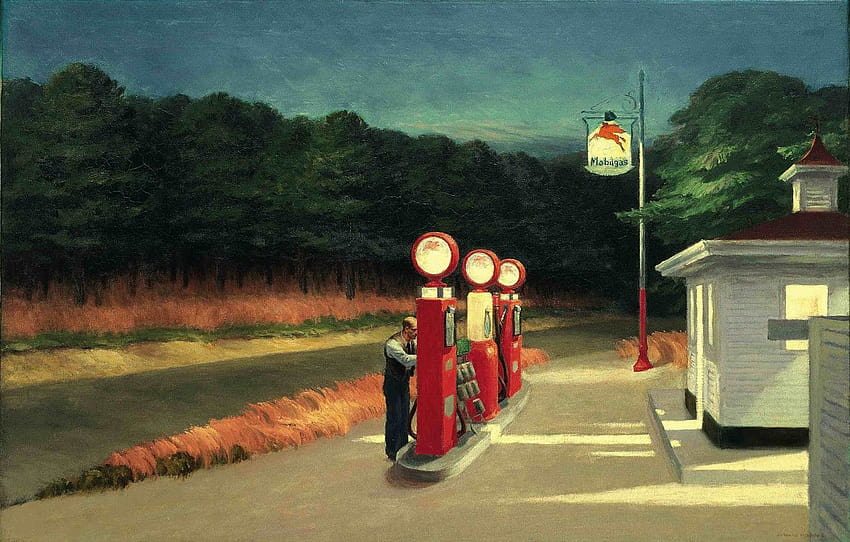 1940, Gas, Edward Hopper , sección fondo de pantalla