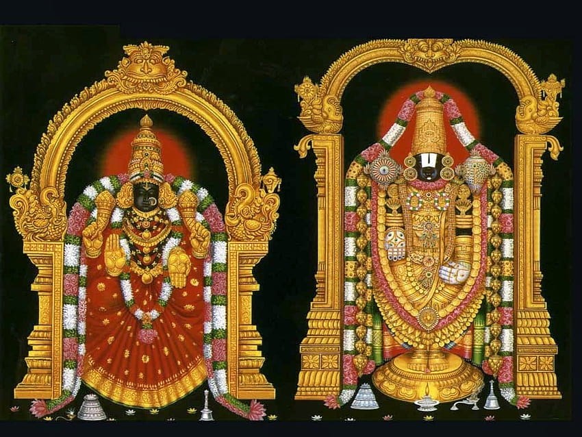 Venkateswara Swamy と Lakshmi Devi、venkateswara 神 高画質の壁紙