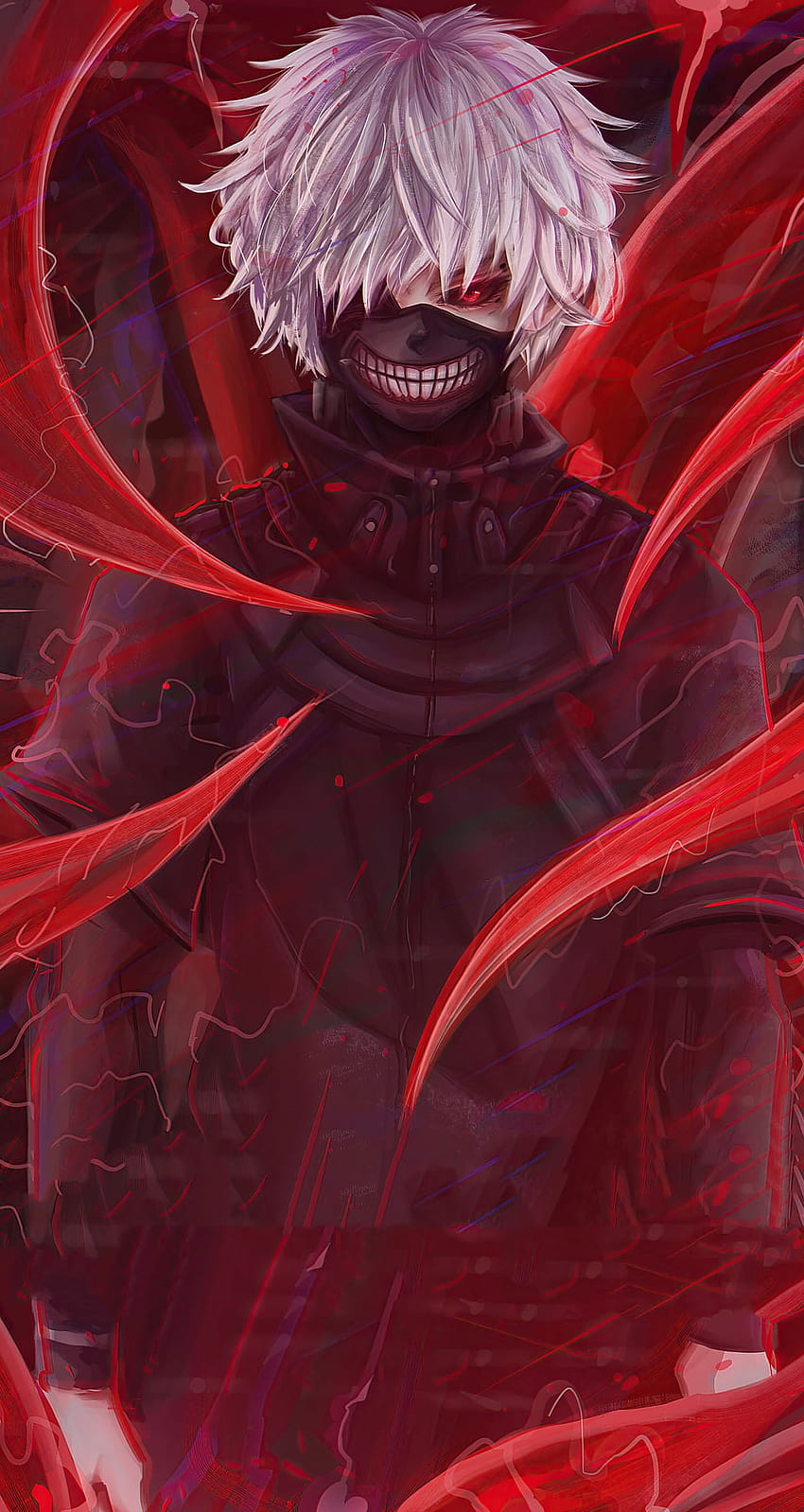 Kaneki, anime, animes, animesfw, red, vermelho, HD phone wallpaper