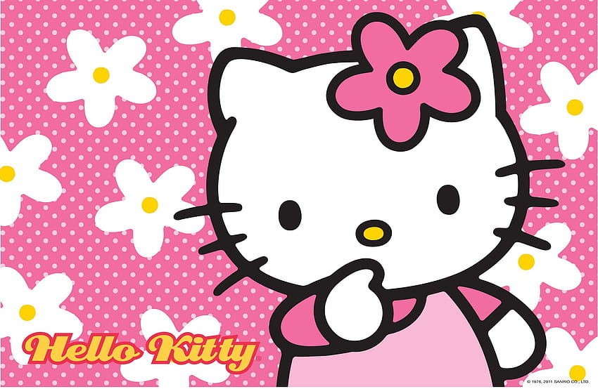 Hallo, Kitty, Weiß, Cartoon, Katze, Katzen, Kätzchen, Mädchen, Mädchen, 1hkitty, Comics, Spiele- und Mobil-Hintergründe, Cartoon-Kätzchen HD-Hintergrundbild