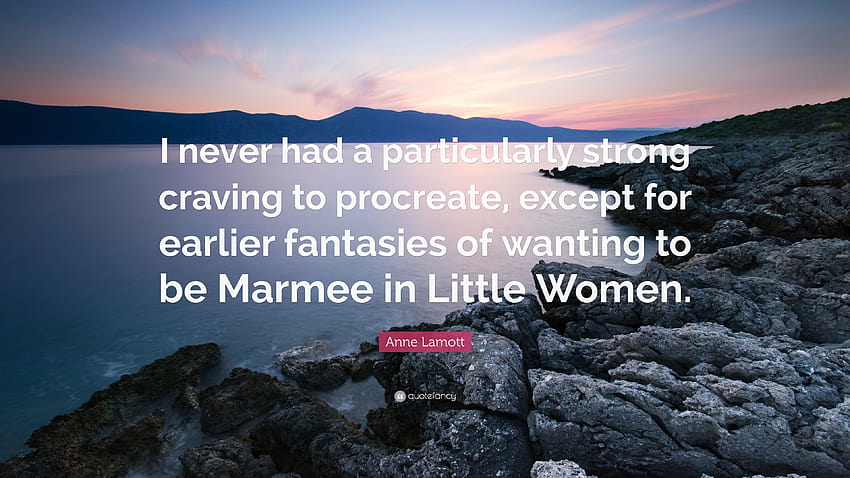 Цитат на Ан Ламот: „Никога не съм имала особено силно желание за малки жени, цитати HD тапет