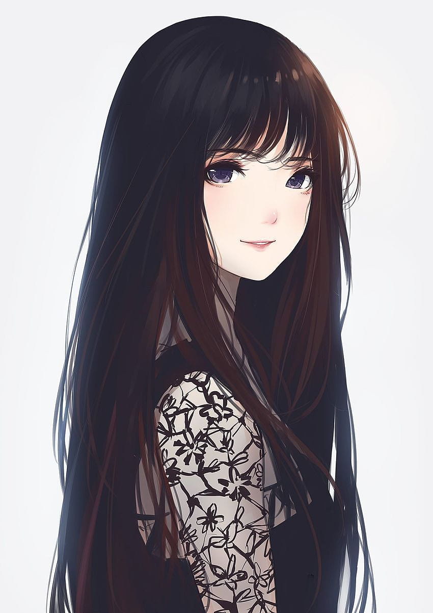 Beautiful Anime Girl Black Anime Girl Black Hair HD phone wallpaper   Pxfuel