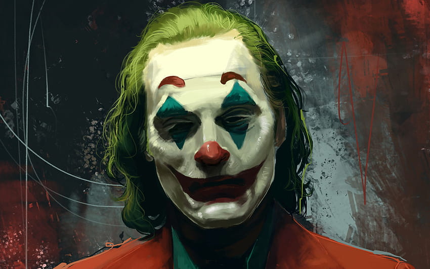 Joker, fan art, film 2019, Arthur Fleck, joker na komputer Tapeta HD