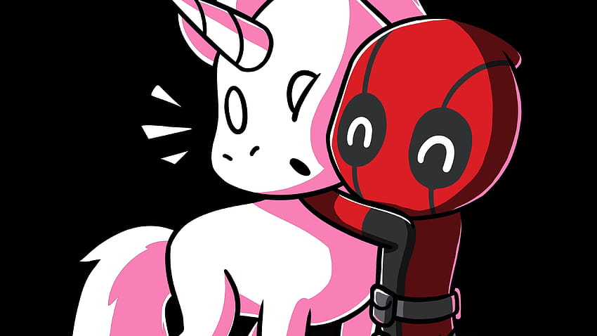 Deadpool Loves Unicorns superheroes HD wallpaper