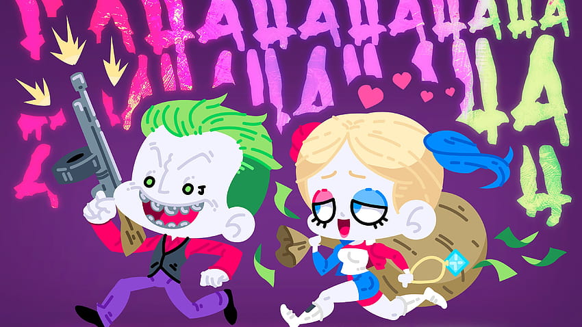 Joker y Harley Quinn Fat Heads, lindo anime joker fondo de pantalla