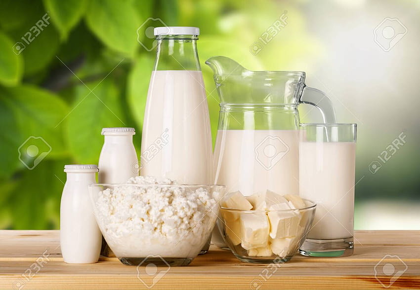 Glass Of Milk And Dairy Products On Backgrounds Stock [1300x899] for your , Mobile & Tablet, milk products HD wallpaper