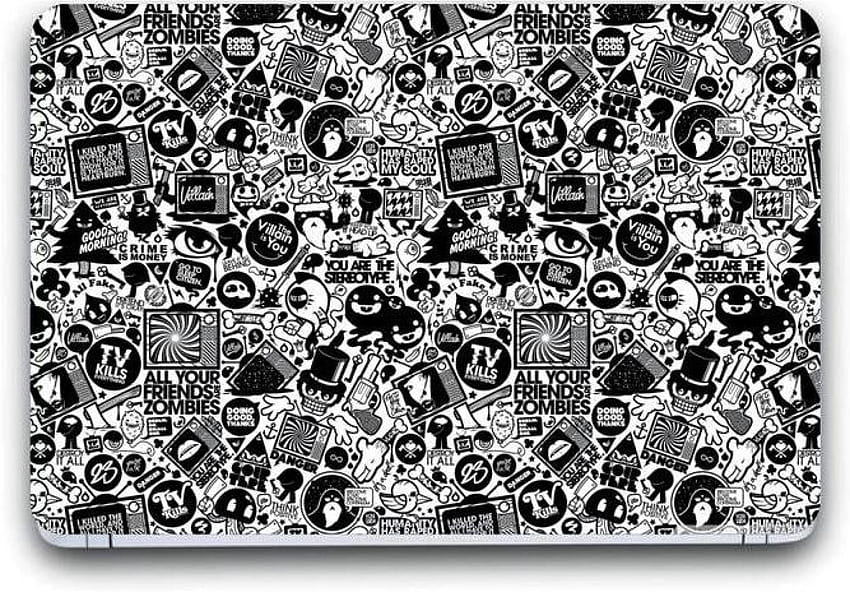 Gallery 83 ® collage laptop skin sticker, black collage laptop HD ...