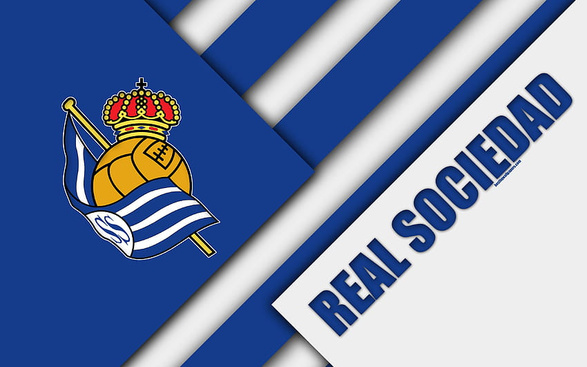 Real Sociedad FC, blue white abstraction, San HD wallpaper