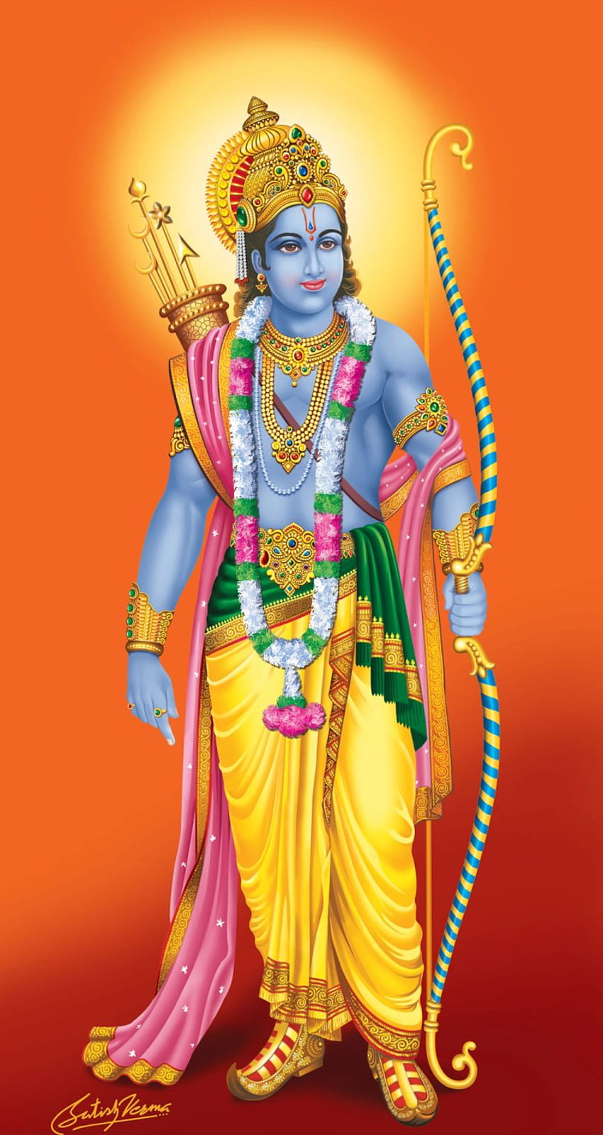 Shri Ram за мобилни устройства, shree rama HD тапет за телефон