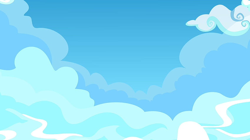 Cartoncini per l'apertura di un risotto, cartone animato sullo della nuvola Sfondo HD