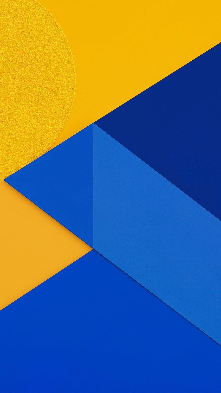 Android Marshmallow New Blue Yellow Pattern, biru dan kuning wallpaper ponsel HD
