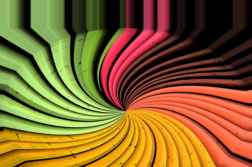 : wood, leaf, spiral, wave, flower, orange, line, green, red, geometry, color, brown, colorful, yellow, roundabout, circle, close up, district, illustration, design, organ, shape, macro graphy, about, modern art, computer, colorful lines spiral waves HD wallpaper