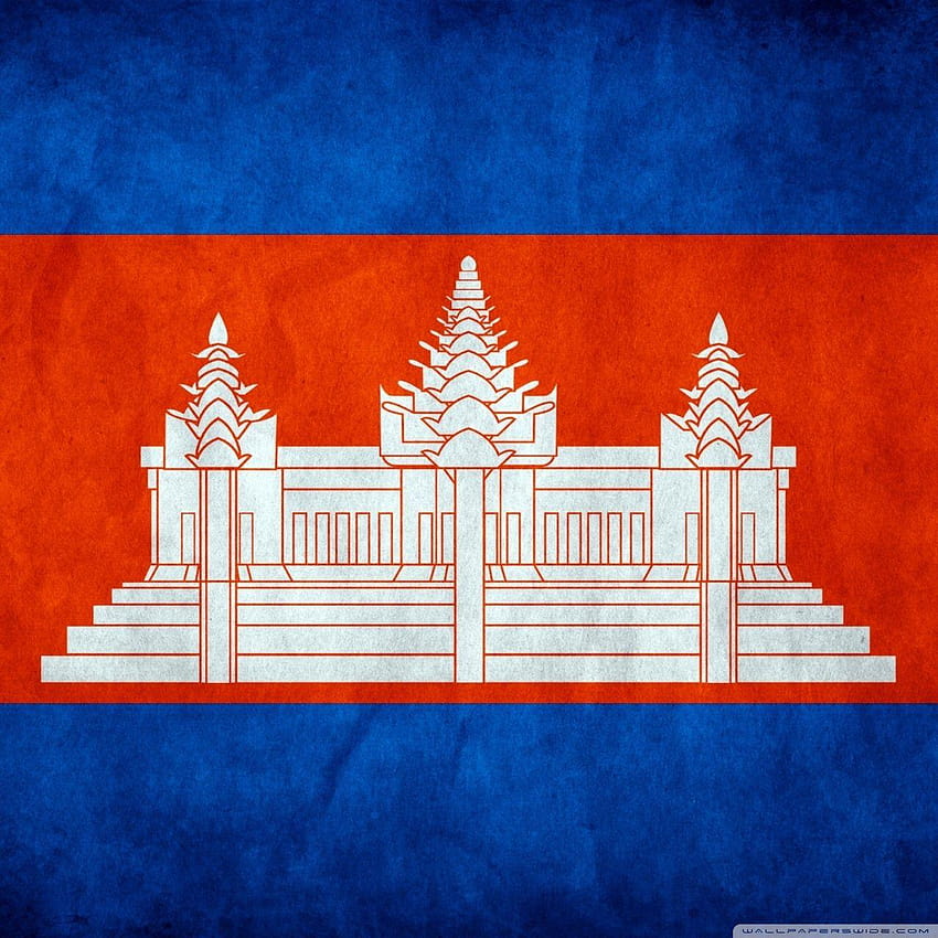 캄보디아의 그런지 국기: 고화질 HD 전화 배경 화면