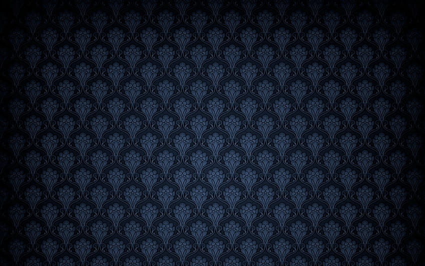 Dark Blue Vintage Pattern, blue pattern HD wallpaper