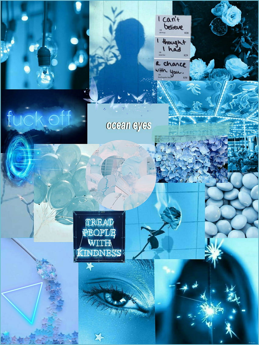 Blue Collage, teal collage HD phone wallpaper