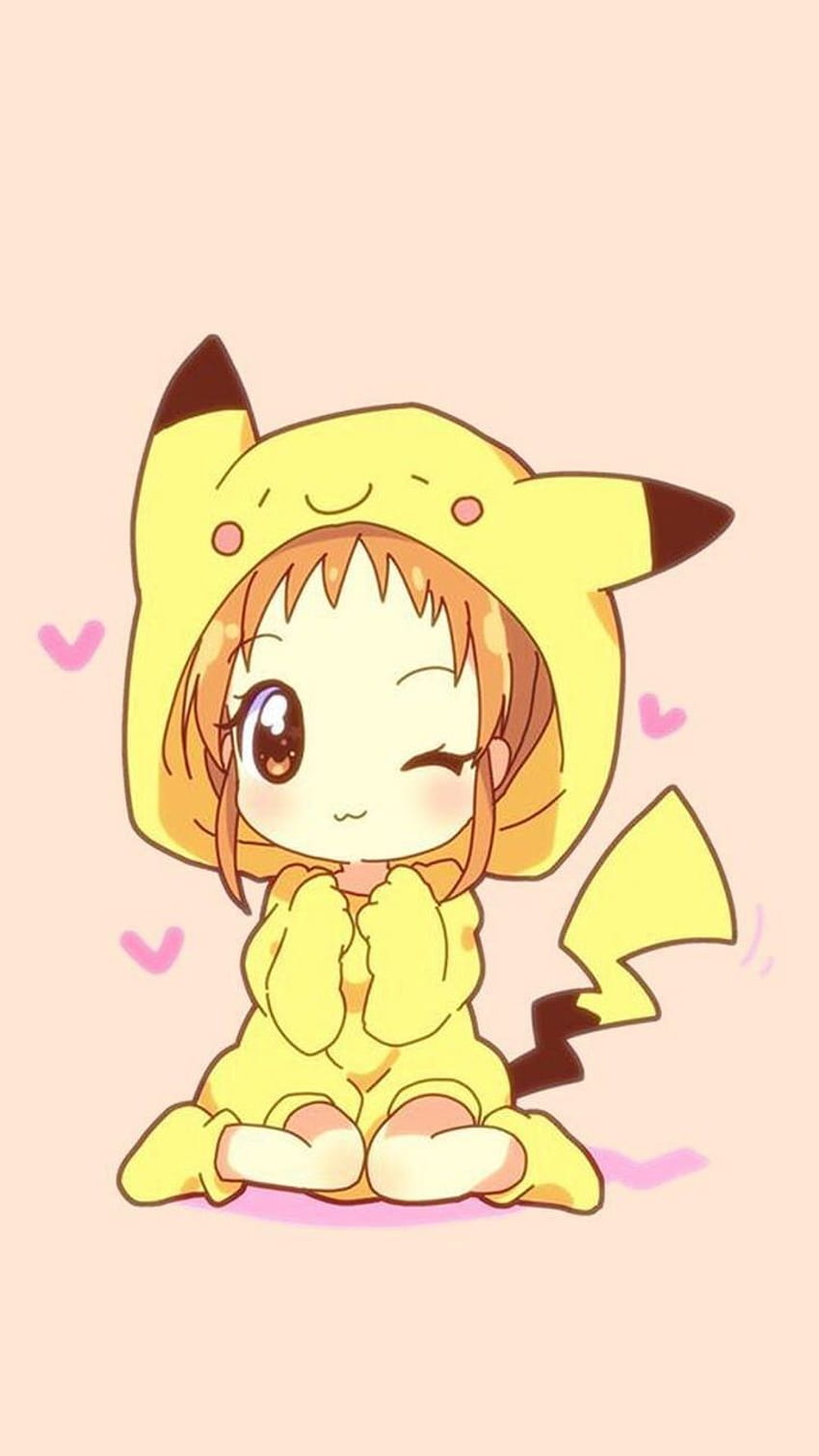 2 Kawaii Anime Pikachu Girl สาวน่ารักปิกาจู วอลล์เปเปอร์โทรศัพท์ HD