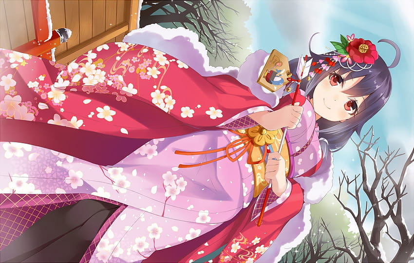 Yukata, Festival, Anime Girl, Ribbon, Kimono, festival anime HD wallpaper