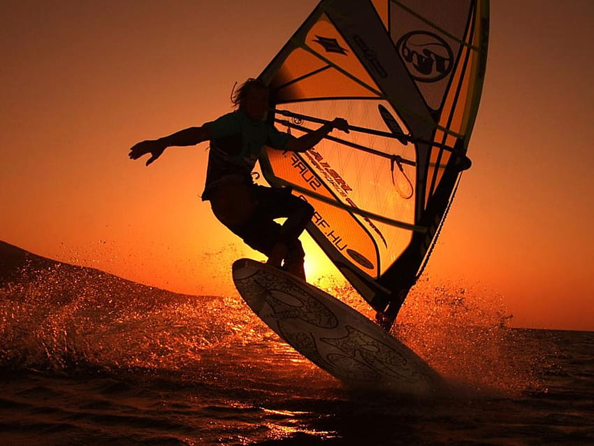 Sunrise Wind Surfing, lakshadweep HD wallpaper