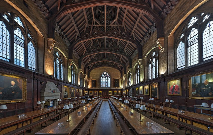 England, College, Oxford, Dining Hall, Balliol , section интерьер HD wallpaper