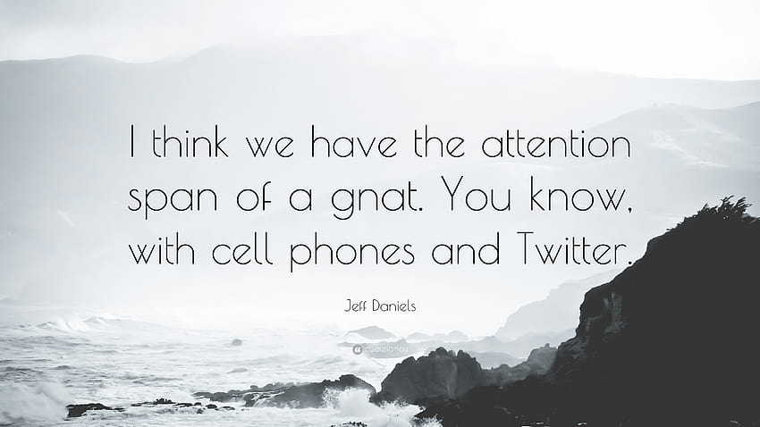 Jeff Daniels Quote: “I think we have the attention span of a gnat. You know, with HD wallpaper