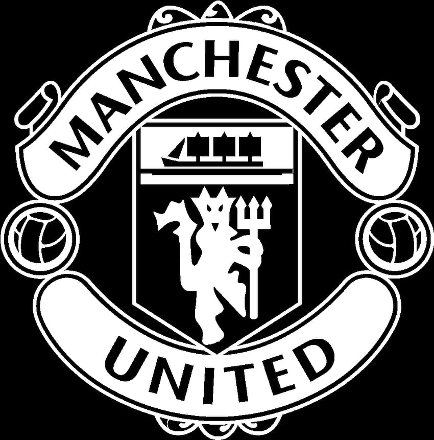 Manchester United Logo Schwarz-Weiß-Vektor, PNG, transparentes PNG HD-Handy-Hintergrundbild