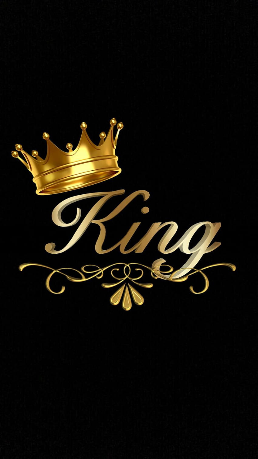 Złote logo króla, logo korony Tapeta na telefon HD