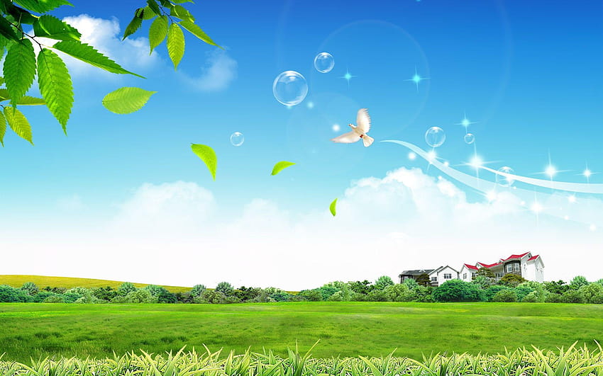 peaceful meadow background clipart