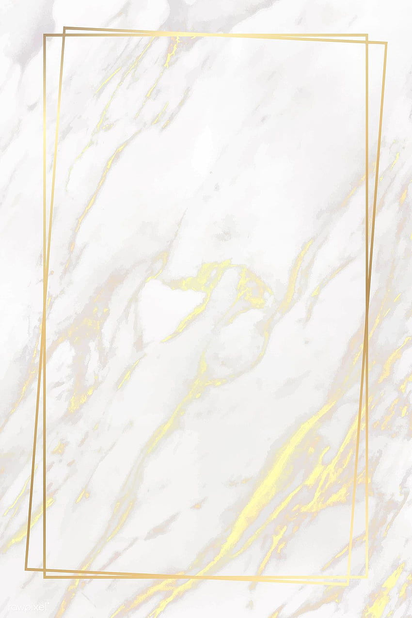 大理石の背景、ゴールド フレームに長方形のゴールデン フレームのプレミアム ベクトル HD電話の壁紙