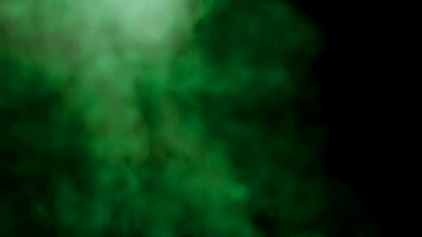 Rauchen Sie buntes Grün auf schwarzem Hintergrund. Abstrakte Rauchhintergründe, Hintergrundgrün HD-Hintergrundbild