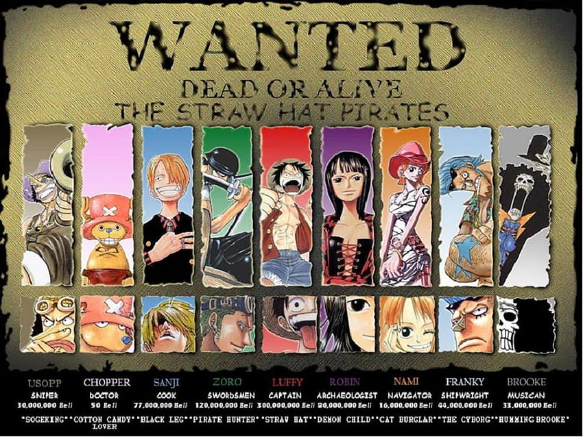 6 One Piece Dicari di ... afari, poster buronan luffy Wallpaper HD