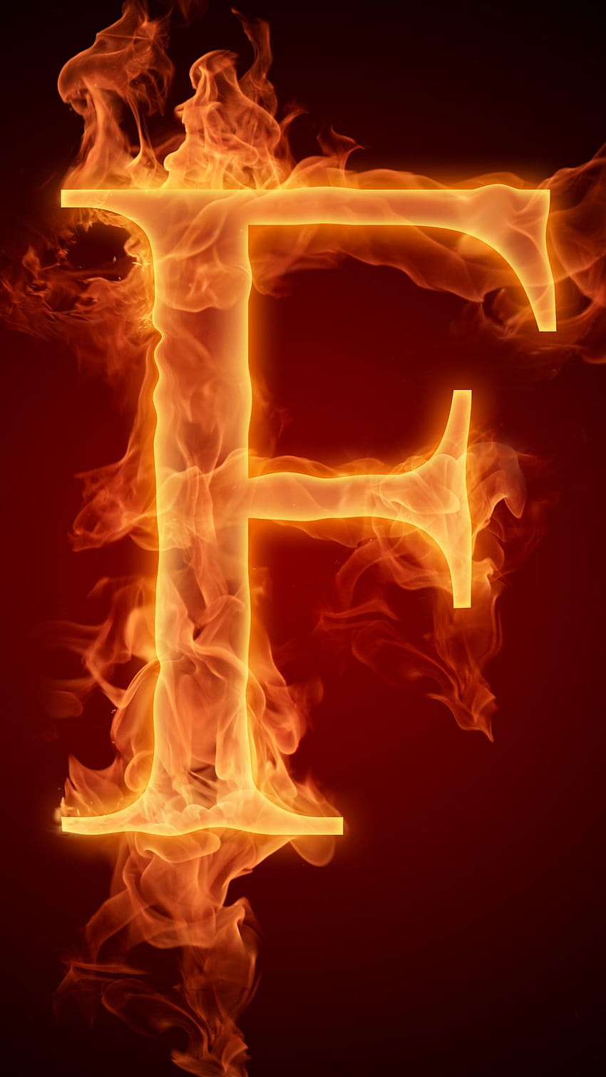 1080x1920 letra, fogo, alfabeto, f, chama, litera 58992, letras de fogo Papel de parede de celular HD