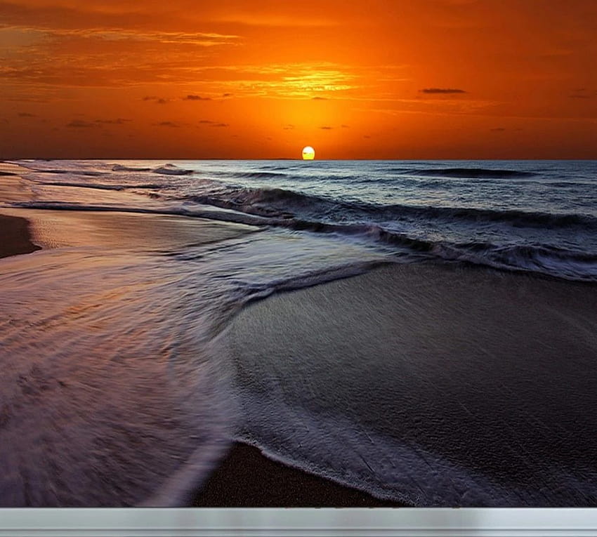 Shipping Sea Beach Dusk Sunset Sunrise Sunset Sky Backgrounds Wall Custom 3d Hotel Bedroom Good Price HD wallpaper