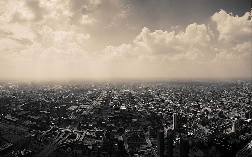nuvole, paesaggi urbani, skyline, Chicago, architettura, urbano, teheran Sfondo HD