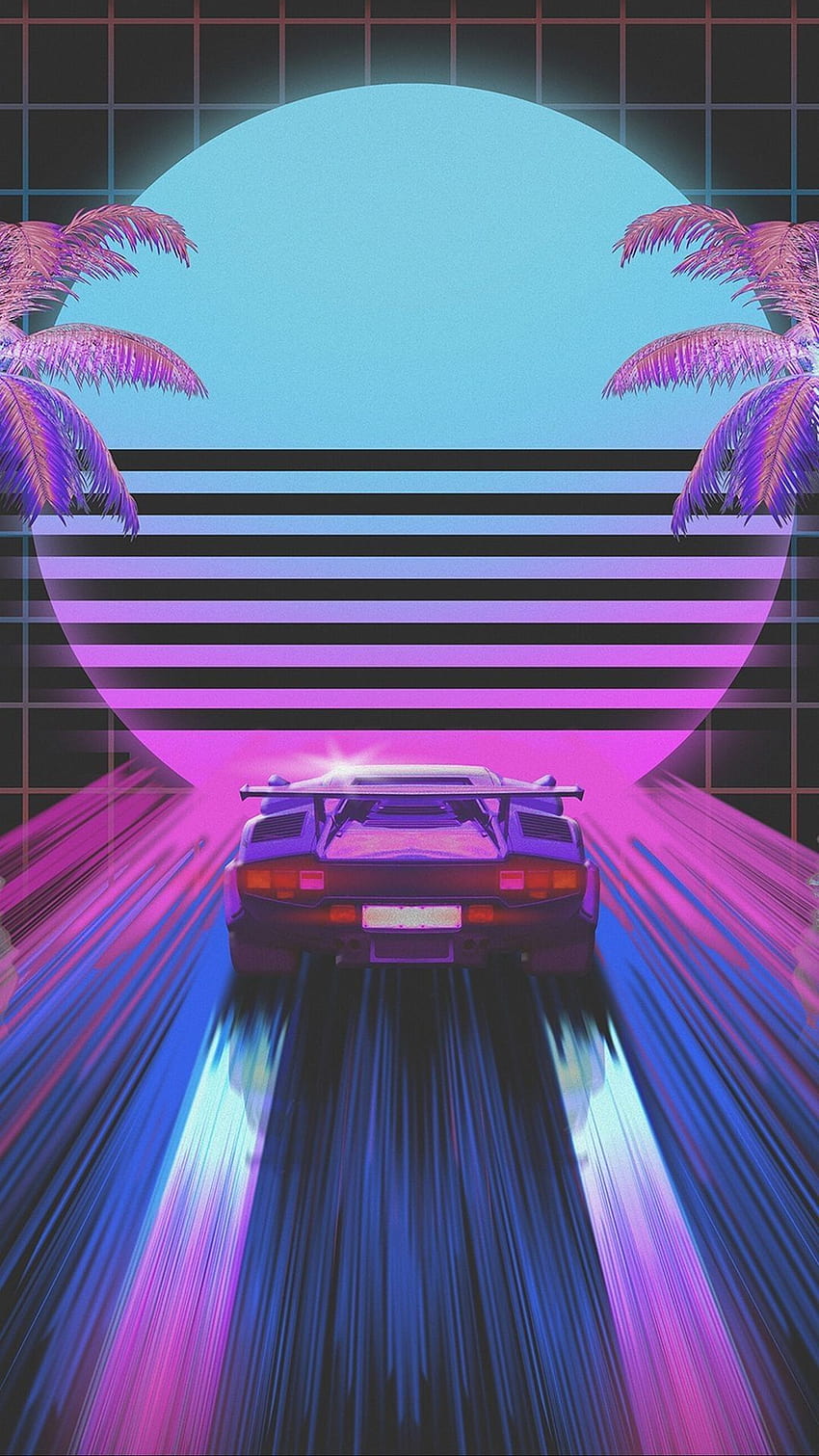 Awesome 80s Neon, blue purple retro HD phone wallpaper