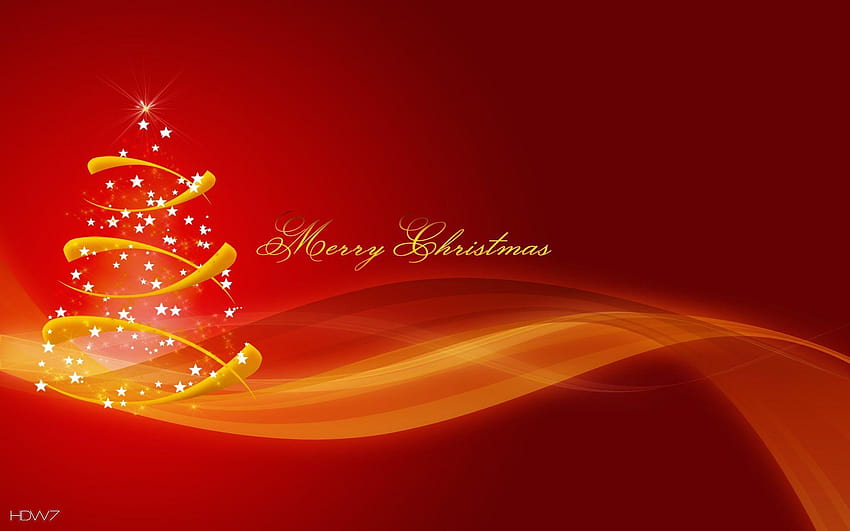 merry christmas gold vector tree red abstract holiday, red and gold HD wallpaper