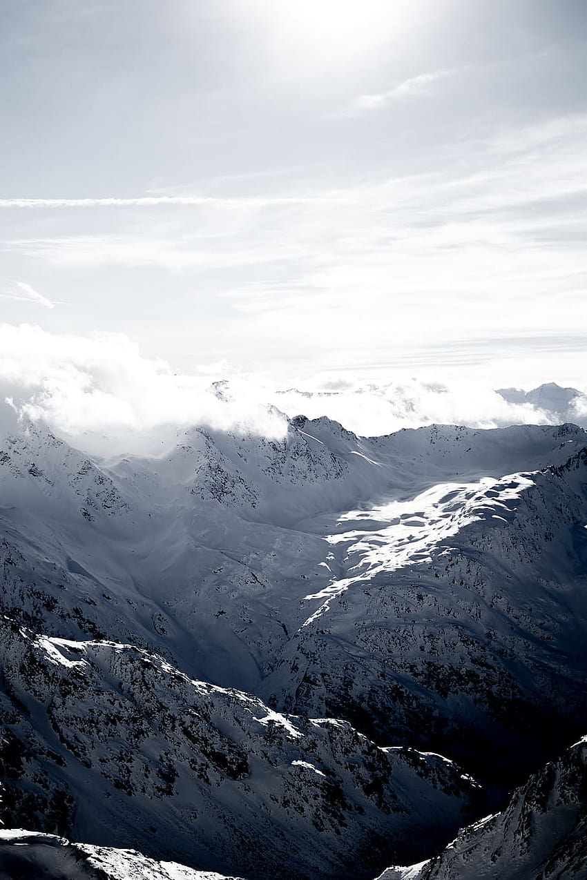 : montagna rocciosa ricoperta di neve, natura, tempo libero, schermo del telefono himalaya di ghiaccio Sfondo del telefono HD