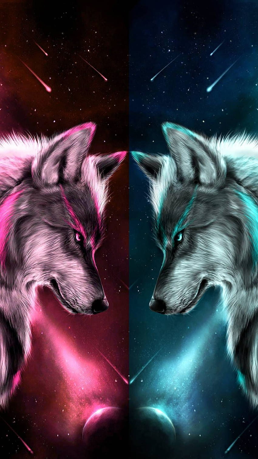 Cool Wolf Iphone, animal drawing android HD phone wallpaper