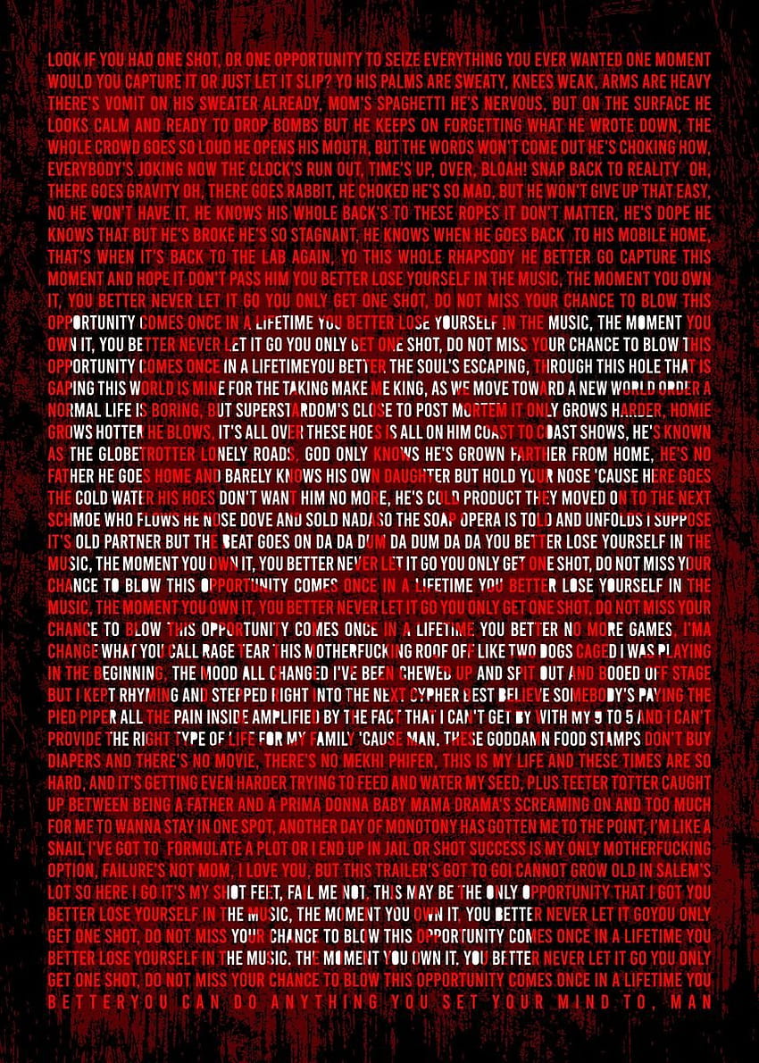 Eminem Lose Yourself' Poster von Reels Art Displate HD-Handy-Hintergrundbild