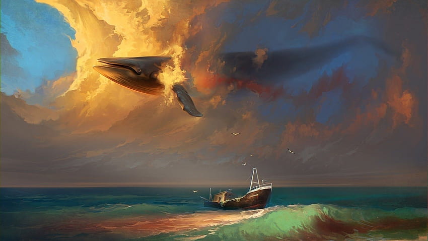 Baleines volantes de Gojira, baleines célestes Fond d'écran HD