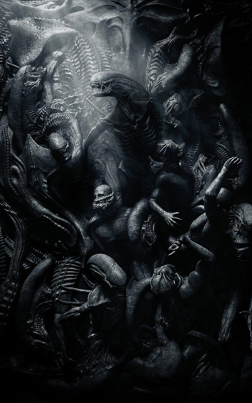 Alien: Covenant Monsters Movies Hitam putih 1200x1920, alien mobil wallpaper ponsel HD