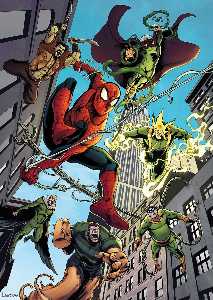 Spiderman and The Sinister Six by LucasPereiraArt, sinister six marvel comics HD phone wallpaper