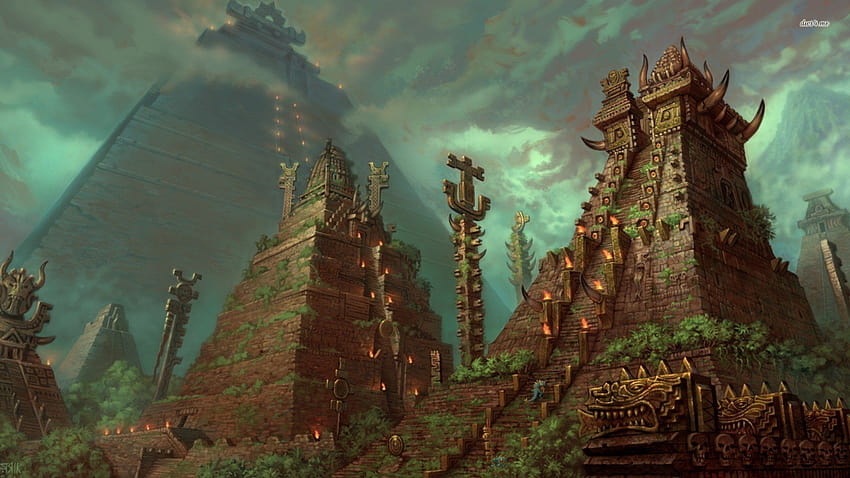 Aztekische Tempel, Tenochtitlan HD-Hintergrundbild