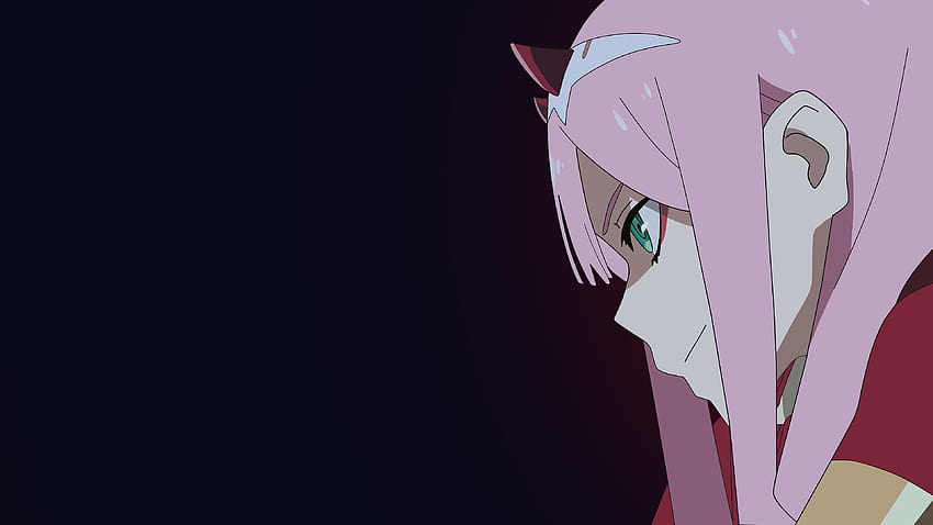 darling in the franxx zero two on side with black backgorund anime HD wallpaper
