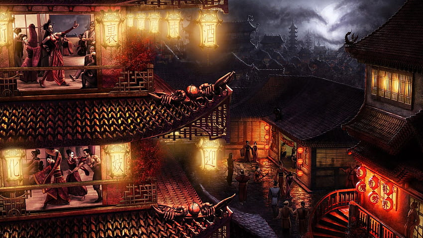 Ancient City, feudal japan HD wallpaper