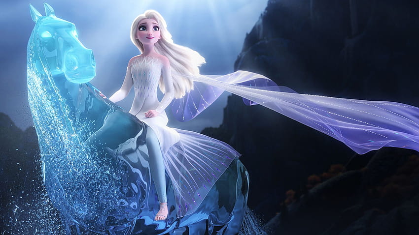 Neu von Elsa als fünftes Element aus dem Finale von Frozen 2 zeigt, dass sie nicht barfuß ist. Elsa bekam sehr zarte, halbgefrorene Charaktere HD-Hintergrundbild