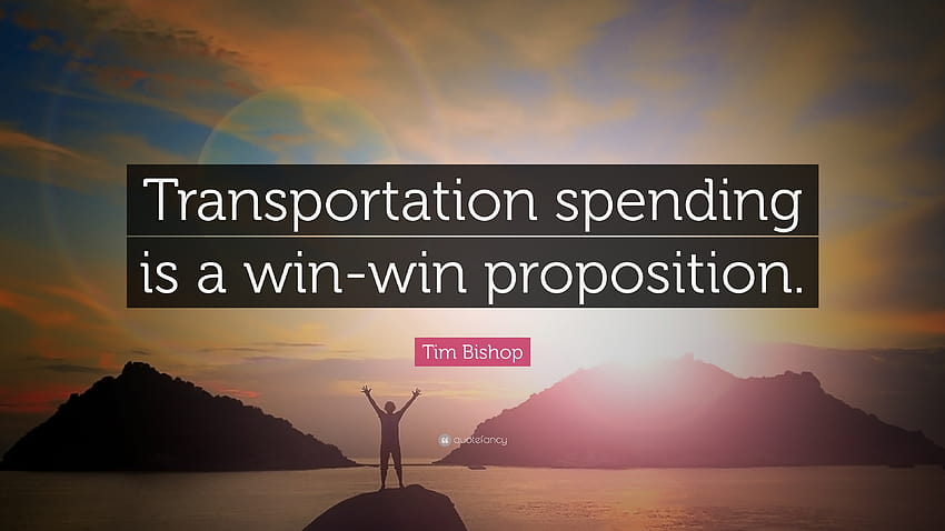 Citação de Tim Bishop: “O gasto com transporte é uma vitória, ganha-ganha papel de parede HD